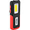 Zwarte en rode LED-werklamp met geel licht en USB-poort. De inscriptie "KS TOOLS" is te zien.